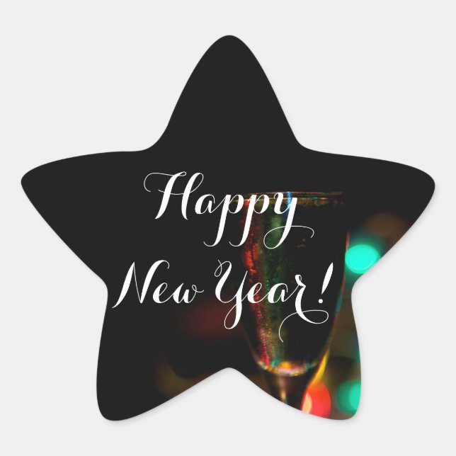 Happy New Year Star Stickers by RoseWrites (Front)