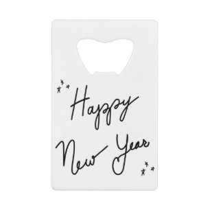 Happy New Year sticker typography, minimal ink