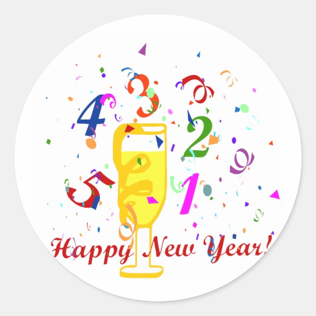 happy new year stickers (Front)