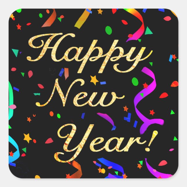 "Happy New Year!" stickers (Front)