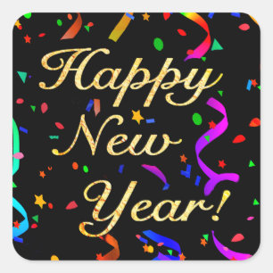 "Happy New Year!" stickers