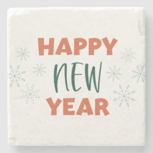 Happy New Year Stone Coaster