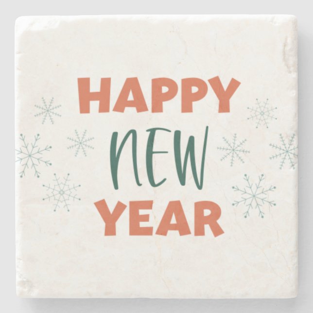 Happy New Year Stone Coaster (Front)