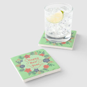 HAPPY NEW YEAR STONE COASTER