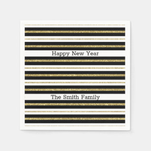 Happy New Year Stripes Napkin