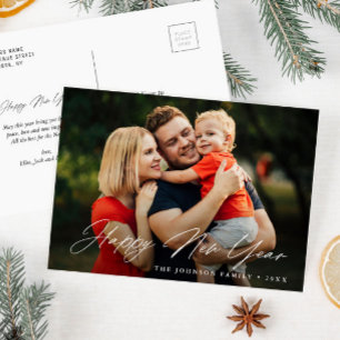 HAPPY NEW YEAR   stylish script greeting card