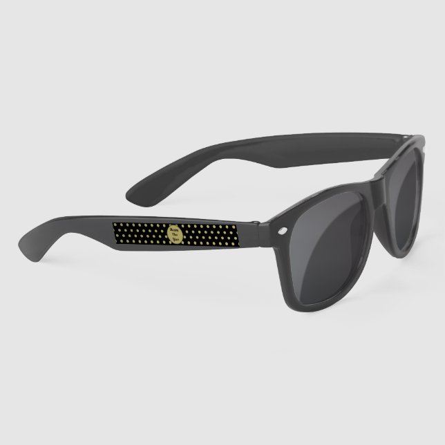 Happy New Year Sunglasses (Black & Gold) (Right)