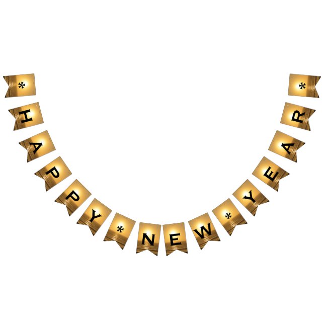 Happy New Year (Sunset) Personalise Bunting Flags (All)