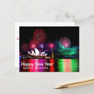 Happy New Year Sydney Australia  Postcard
