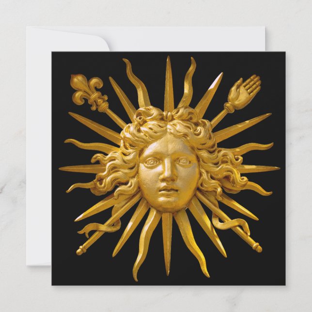 Happy New Year / Symbol of Louis XIV the Sun King Holiday Card (Front)