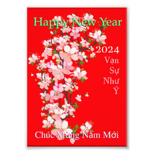 Happy New Year Tết Chúc Mừng Năm Mới Xuân 2024 Photo Print