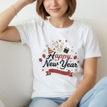 Happy New Year T-Shirt – Elegant Modern Festive 