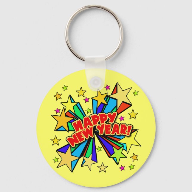 Happy New Year T-shirts, Beer Steins, Party Favour Key Ring (Front)