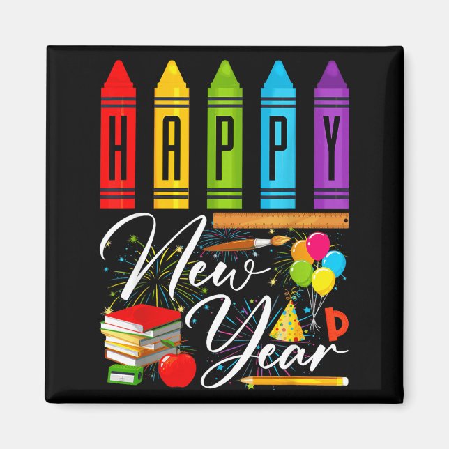 Happy New Year Teacher Fireworks New Years Eve Par Magnet (Front)