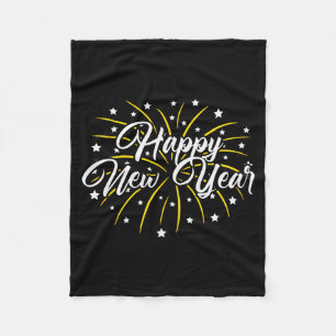 Happy New Year Tee Uni-kids Black Small  Fleece Blanket