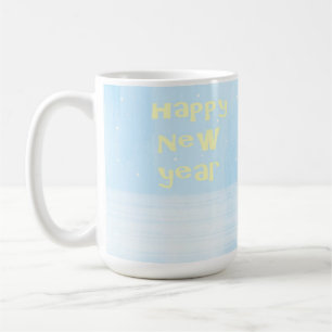 happy new year text art coffee mug