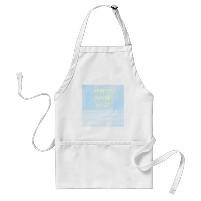 happy new year text art standard apron (Front)
