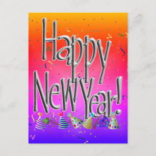 HAPPY NEW YEAR! Text Image Invitation Postcard