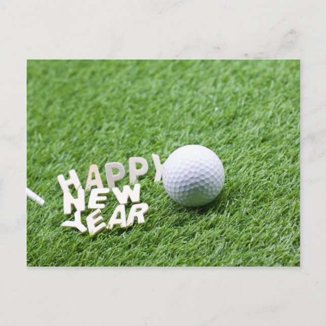 Happy New Year to Golfer Postcard (Front)