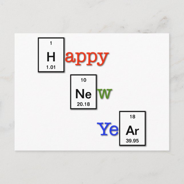 Happy New Year to your chemist friends Holiday Postcard (Front)