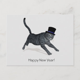 Happy New Year Tomcat Postcard