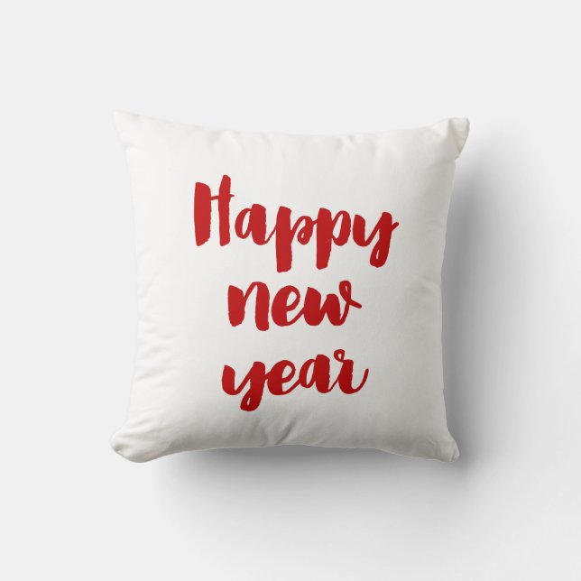 Happy New Year trendy red font Cushion (Front)