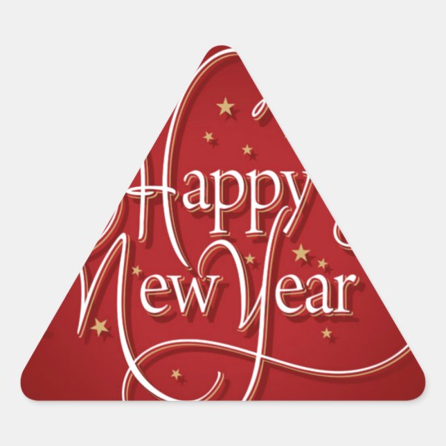 Happy New Year Triangle Sticker (Front)