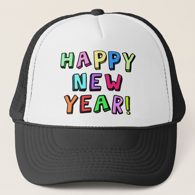 Happy New Year Trucker Hat (Front)