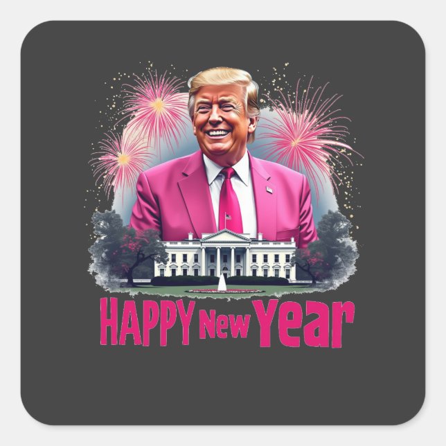 Happy New Year Trump Inauguration Day 2025 Square Sticker (Front)