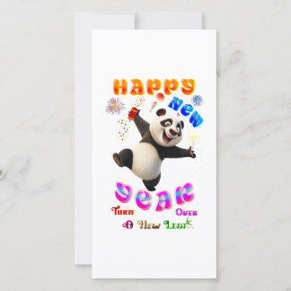 Happy New Year Turn Over A New Leaf Holiday Card