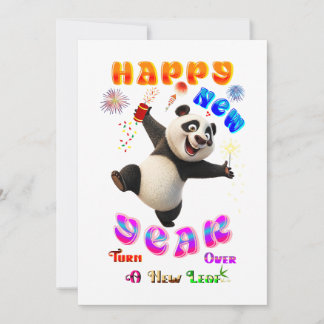 Happy New Year Turn Over A New Leaf Holiday Card