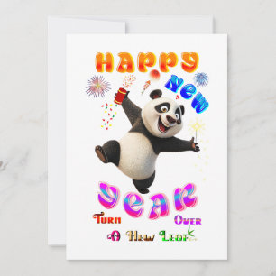 Happy New Year Turn Over A New Leaf Thank You Card