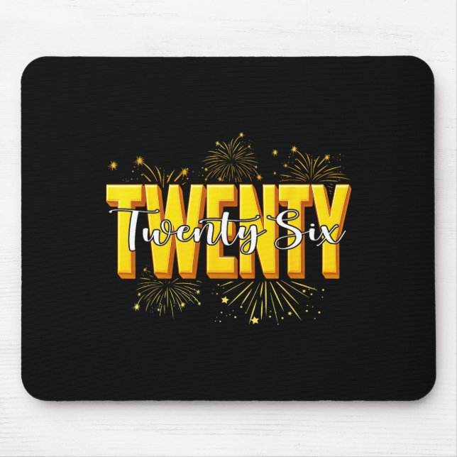 Happy New Year Twenty Twenty Six Happy New Years E Mouse Mat (Front)