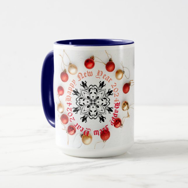 Happy New year Two-Tone Coffee Mug (Front Left)