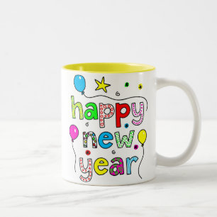 Happy New Year Two-Tone Coffee Mug