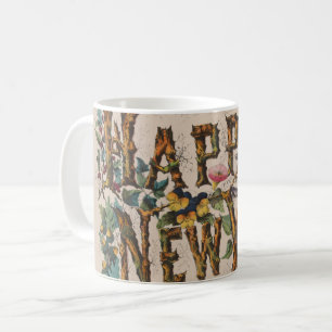 Happy New Year, Vintage Currier & Ives Print Coffee Mug
