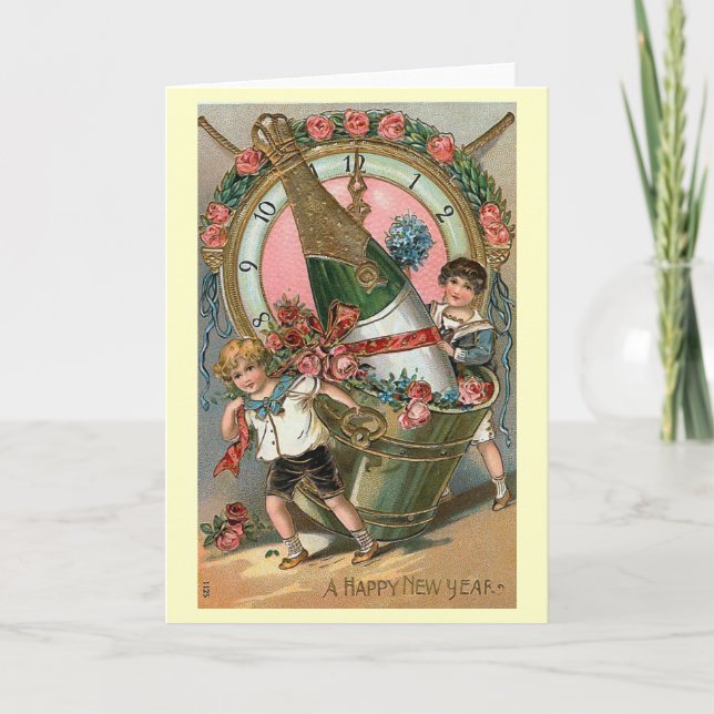 "Happy New Year" Vintage Holiday Card (Front)