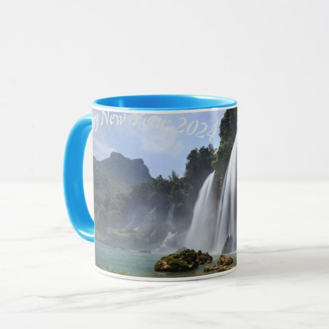 Happy New Year waterfall Mug (Front Left)
