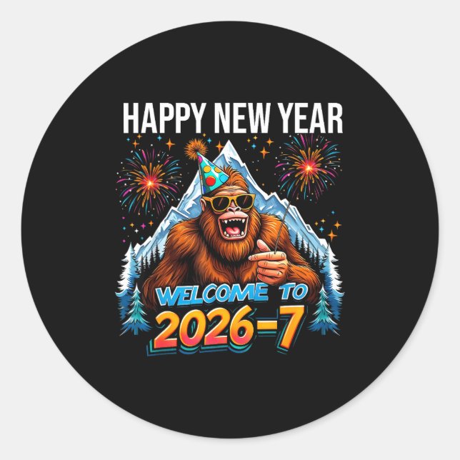 Happy New Year Welcome To 2026-7 Funny Meme 67 Big Classic Round Sticker (Front)