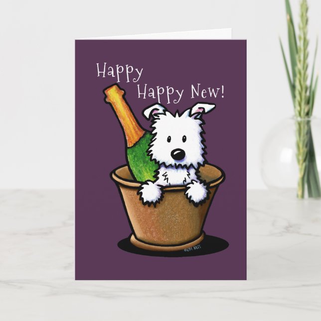 Happy New Year Westie Card (Front)