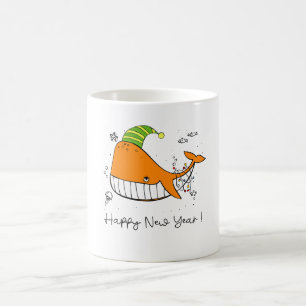 happy new year - whale lover coffee mug