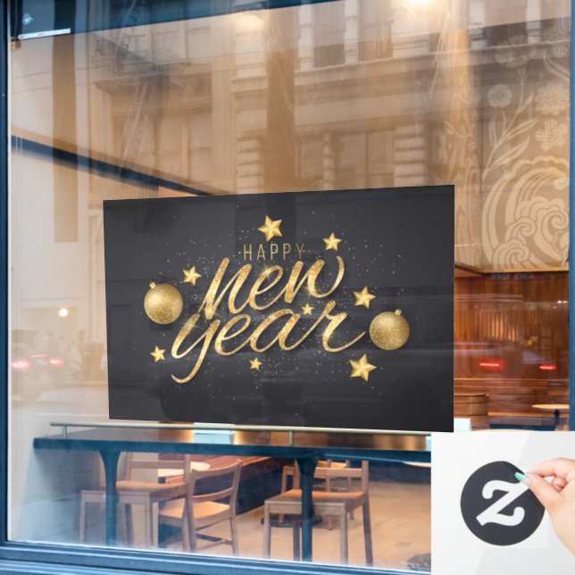 Happy New Year Window Cling (Cafe Window)