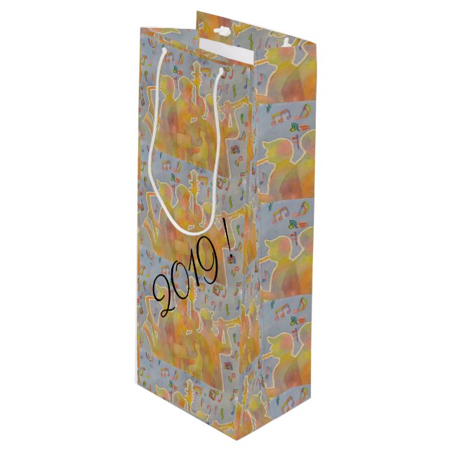 HAPPY NEW YEAR ! WINE GIFT BAG (Front Angled)