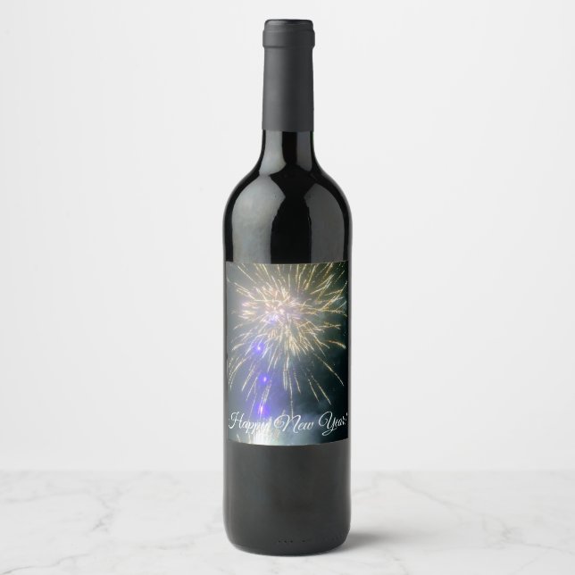 Happy new year - wine label (Front)
