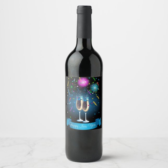 Happy New Year  Wine Label (Front)