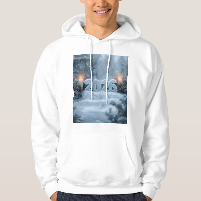 happy new year winter scene hoodie (Front)