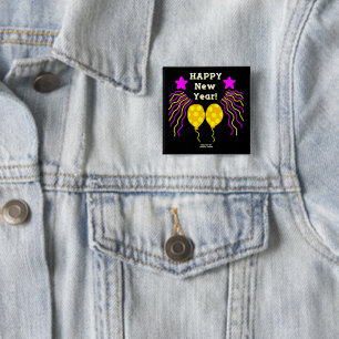 Happy New Year Wishes 2 Inch Square Button