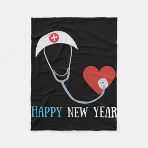 Happy new year wishes for nurse meme Doctor day   Fleece Blanket