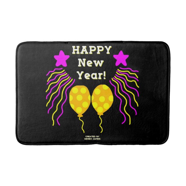 Happy New Year Wishes Medium Bath Mat (Front)