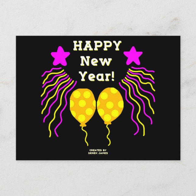 Happy New Year Wishes Postcard (Front)